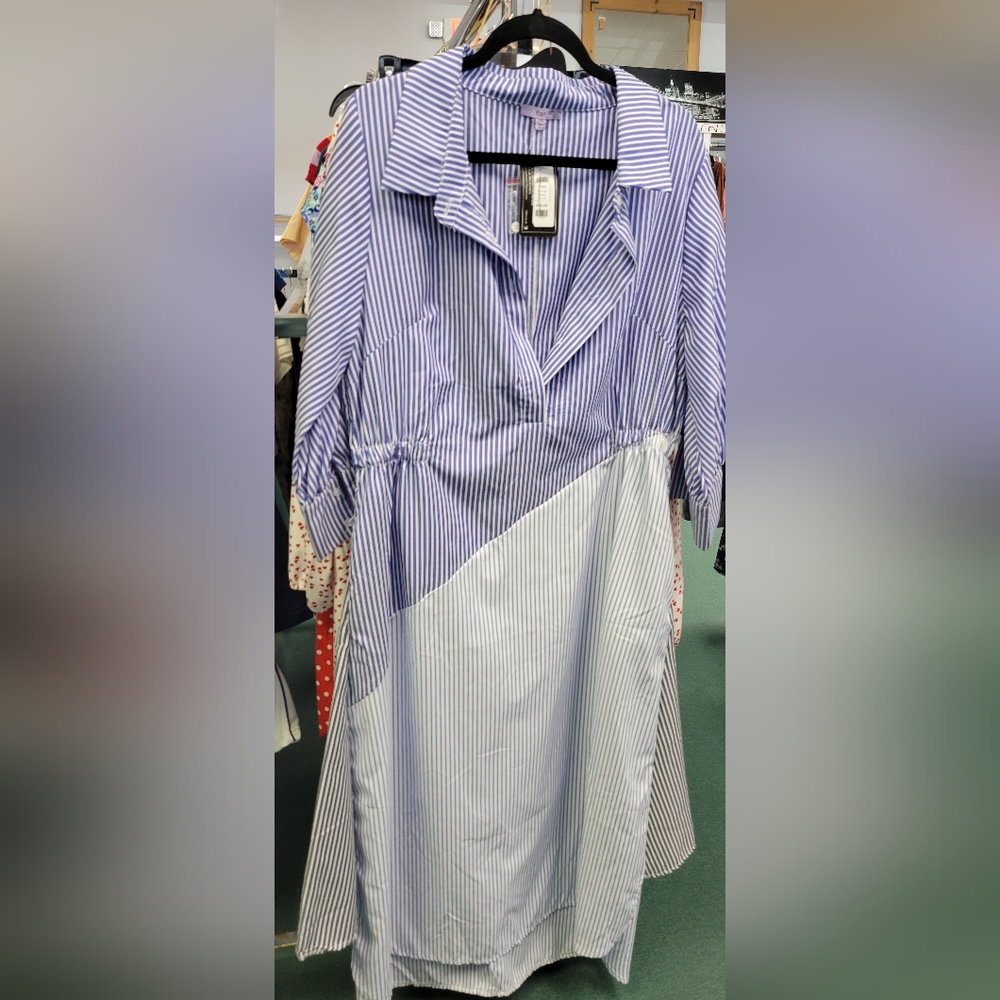 Oxford Eien  blue and white shirt dress